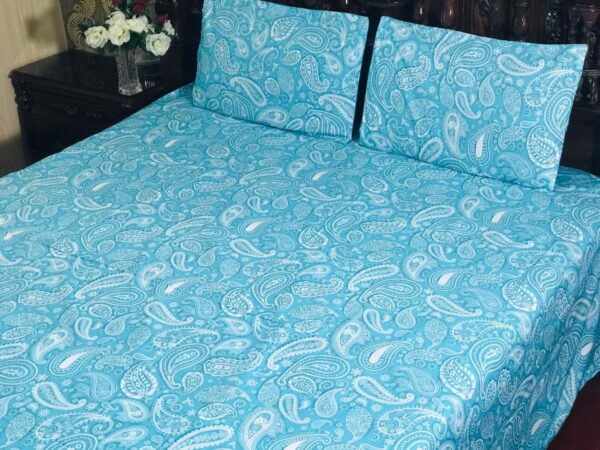 Printed Bed Sheet Set Sky Blue Bliss