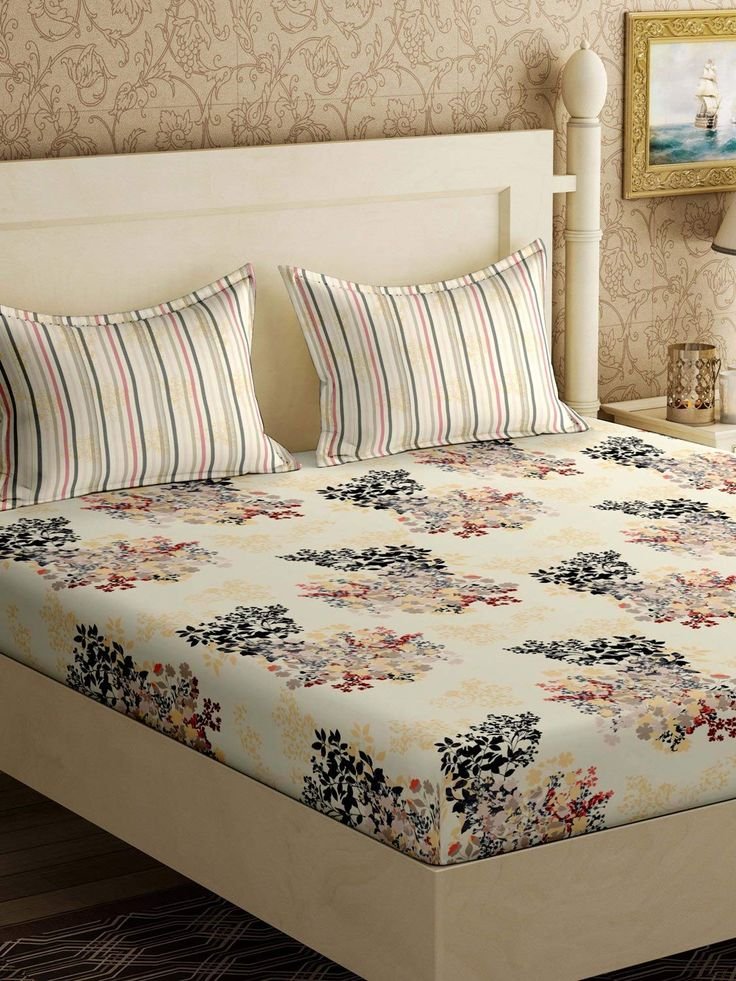 Premium Cotton King Size Bedsheet Set 3-Piece with 2 Pillow Covers – Soft & Breathable Double Bed Sheet - Image 2