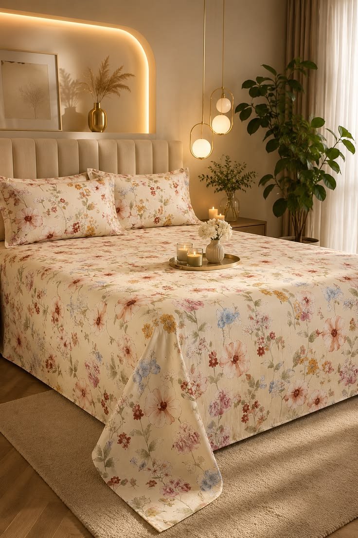 Premium Cotton King Size Bedsheet Set 3-Piece with 2 Pillow Covers – Soft & Breathable Double Bed Sheet - Image 4