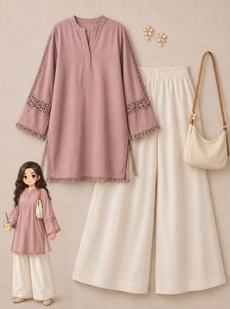 2Pc Stitched ladies dress - Trendy, Comfortable, linen dress Easy to Wear casual dress , dress for ladies - Image 2