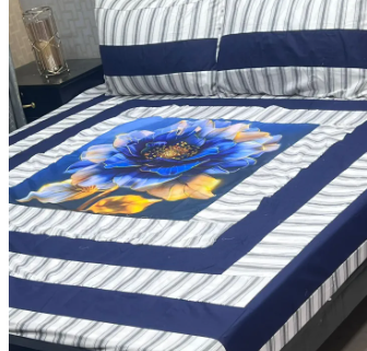 Elegant Embroidered Bed Sheet – Premium Printed Design | Hozry - Image 3