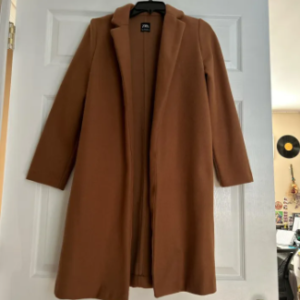 Women's chocolate brown lapel long winter coat