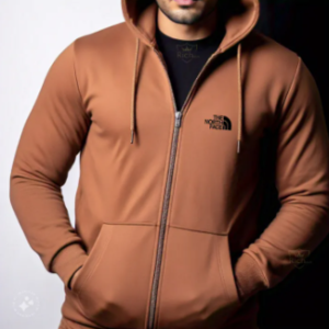 Winter tracksuit for men and women with matching hoodie and trousers.